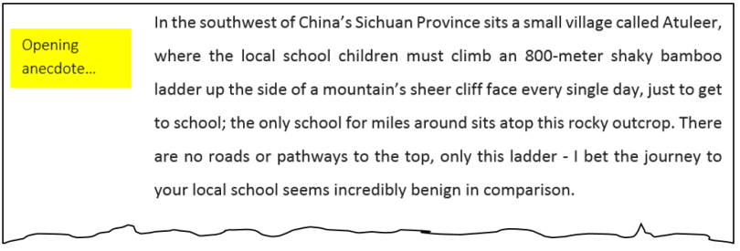 anecdote persuasive writing